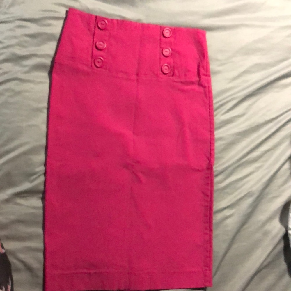 Hot pink pencil skirt